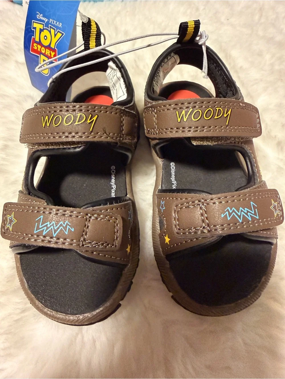 Toy Story 5 Kids Brown Woody Character Sandals - Comfortable Velcro Closures